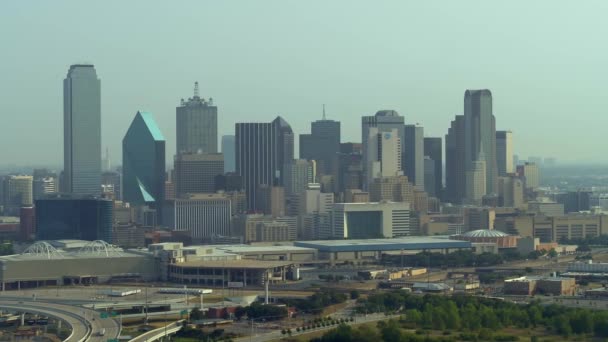 Αεροφωτογραφία Του Cityscape Ντάλας Τέξας — Αρχείο Βίντεο