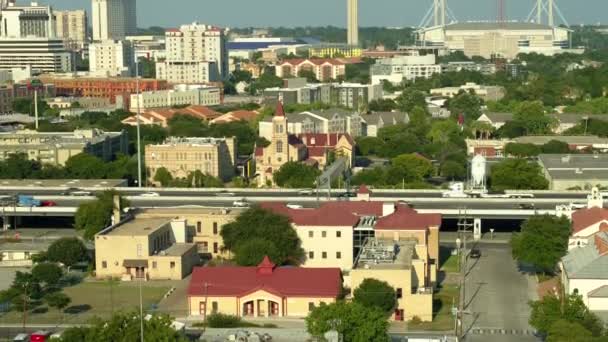Aerial City Tour San Antonio Texas 24P — Stock Video