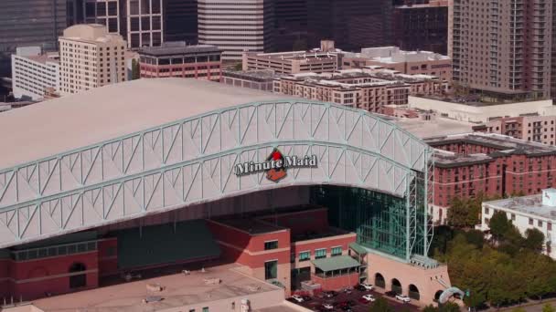 Primer Plano Aéreo Minute Maid Park Houston Texas — Vídeos de Stock