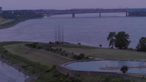 Havadan Görüntüleri Çamur Island Park Memphis Tennessee Abd — Stok video
