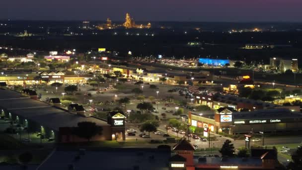 Luchtfoto Beeldmateriaal Nacht Tanger Verkooppunten San Marcos — Stockvideo