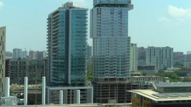 Austin cityscape, Texas, ABD havadan görünümü