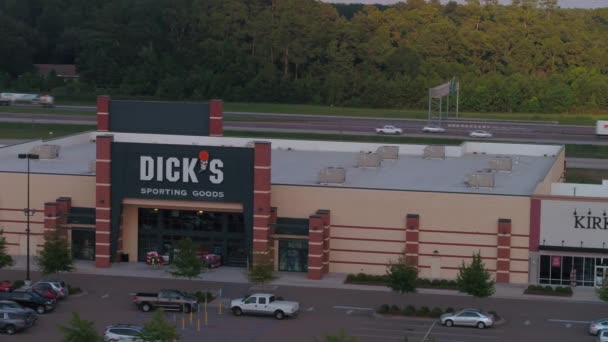 Aerial Video Dicks Sporting Goods Retail Store Slidell Louisiana — Wideo stockowe