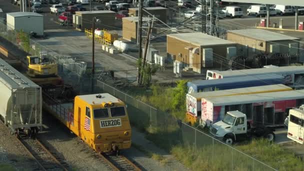 Vídeo Aéreo Herzog Tren Ranura Las Vías — Vídeos de Stock