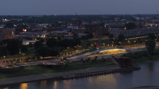 Beale Street Landing Memphis Tennessee Vídeo Aéreo — Vídeo de Stock