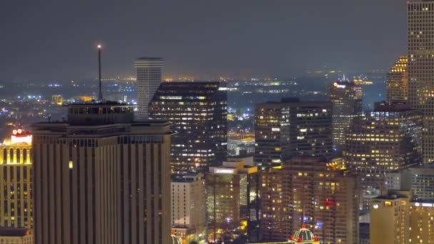 Stad Bij Nacht Luchtfoto Drone Beeldmateriaal New Orleans — Stockvideo