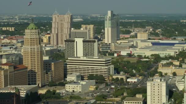 Drone Nagrania Downtown San Antonio Texas Wieża Ameryk — Wideo stockowe