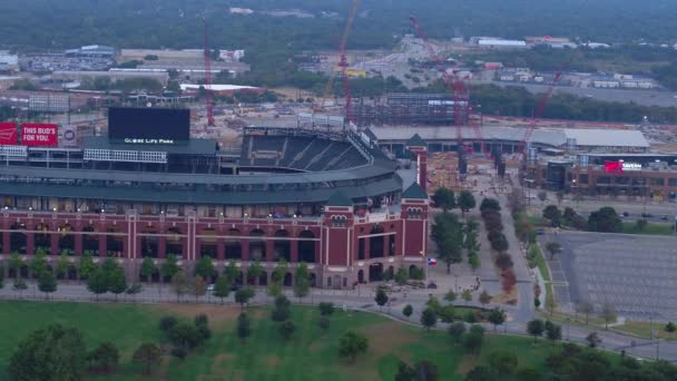 Globe Life Park Sport Arena Luchtfoto Drone Video — Stockvideo
