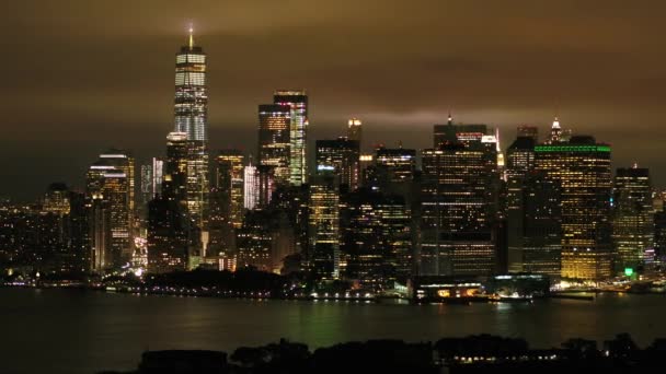 a légi felvétel a Manhattan, az éjszakai, New York, Amerikai Egyesült Államok 