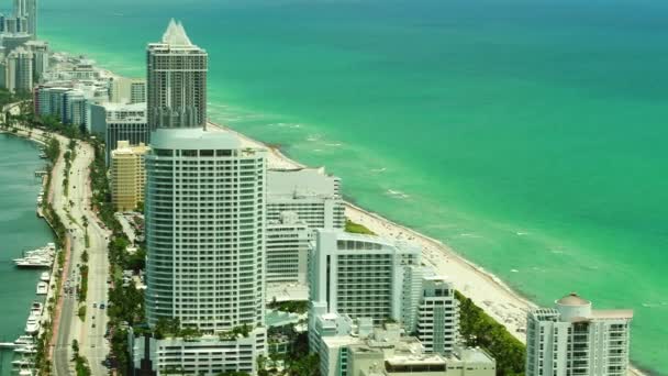 Antenne Miami Beach Indian Creek Collins Allee — Stockvideo
