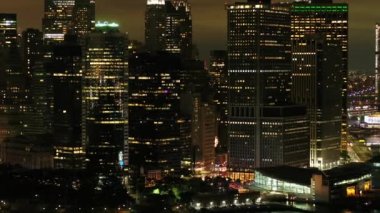 Hava Stok görüntüleri gece New York City 4k 24p
