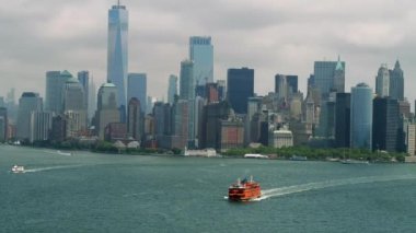 Feribot ve New York City hava görüntüleri