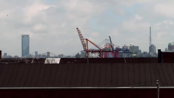 Подъем Воздуха Показал Манхэттен Нью Йорк — стоковое видео