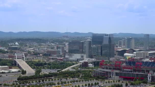 Drone Luchtfoto Nashville Tennessee Centrum Stad Landschap — Stockvideo