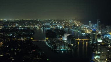 Allison Island Hava görünümünü Miami gece