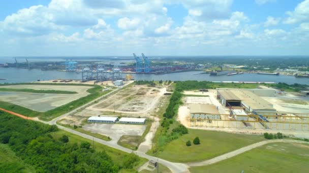 Luchtfoto Beelden Van Haven Van Mobile Alabama — Stockvideo