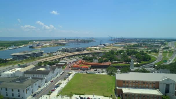 Aerial Film Port Mobile Alabama — Stockvideo