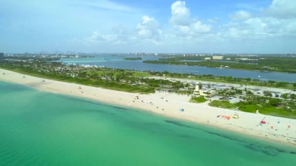 Letecký Pohled Haulover Beach Park Miami Čistý Oceán — Stock video