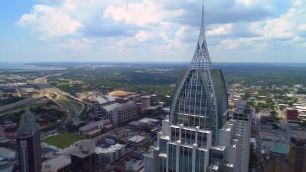 Órbita Aérea Regiões Banco Edifício Mobile Alabama Drone — Vídeo de Stock