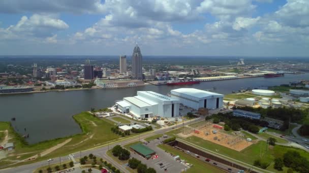 Aerial Rivelare Port Mobile Alabama Usa Video Tour — Video Stock