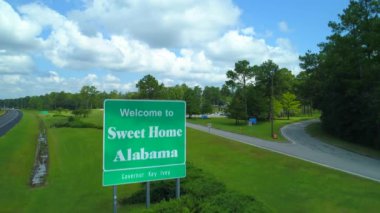 Alabama ABD Ziyaretçi Merkezi karayolu I10 hava dron video hoş geldiniz