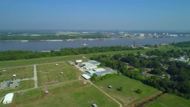 Luchtfoto Aanpak Mississippi River Louisiana — Stockvideo