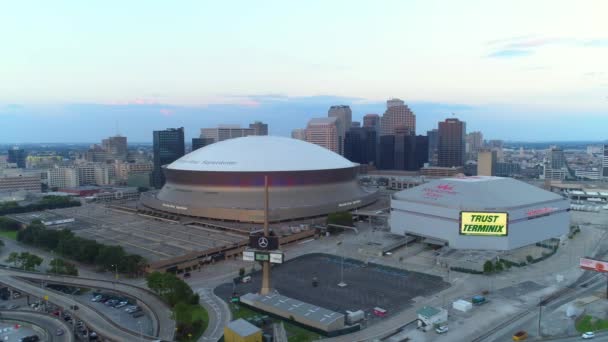 Drone Légi Felvételeket New Orleans Mercedes Benz Superdome — Stock videók