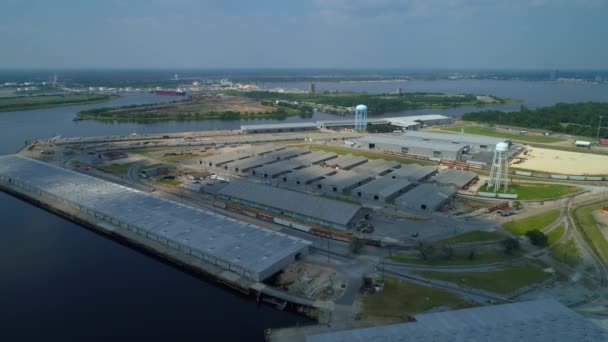 Luchtfoto Beeldmateriaal Haven Lake Charles Harbor — Stockvideo