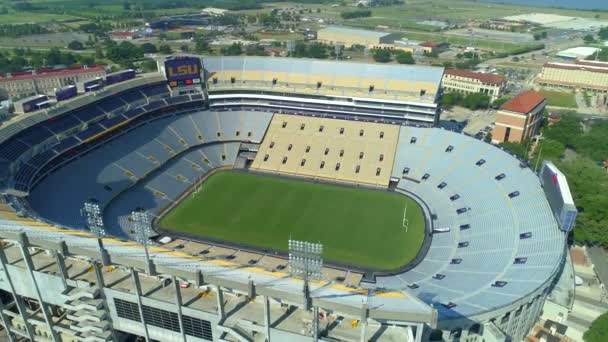 Съёмки Воздуха Tiger Stadium Lsu Louisiana State University — стоковое видео