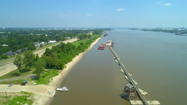 Filmagem Aérea Water Heritage Trail Rio Mississippi — Vídeo de Stock