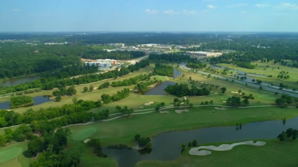 Aerial golf course landscape