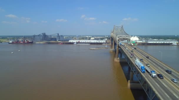 Aerial I10 Och Port Baton Rouge — Stockvideo