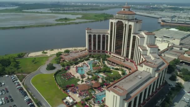 Aerial Lauberge Casino Piscina Deck Destino Turístico — Vídeo de Stock