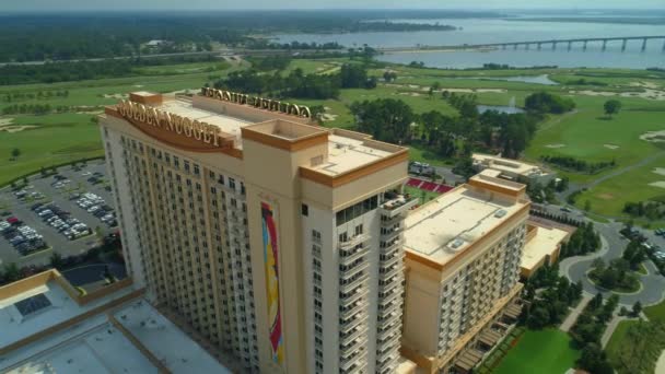 Revelação Aérea Golden Nugget Casino Lake Charles Louisiana — Vídeo de Stock