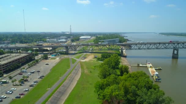 Video Aereo Autostrada I10 Sul Fiume Mississippi Baton Rouge Louisiana — Video Stock