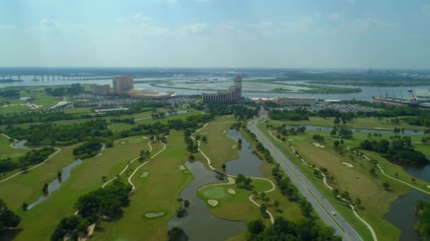 Vídeo Aéreo Autopista I10 Sobre Río Mississippi Baton Rouge Louisiana — Vídeos de Stock