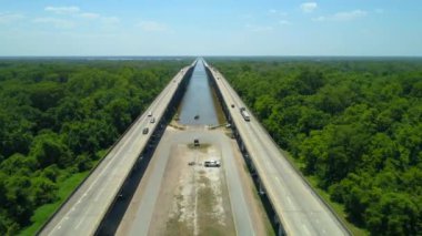 Mississippi Nehri Baton Rouge Louisiana üzerinde hava video otoyol I10