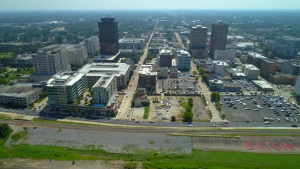 空中视频公路 I10 在密西西比河上的巴吞鲁日路易斯安那州 — 图库视频影像