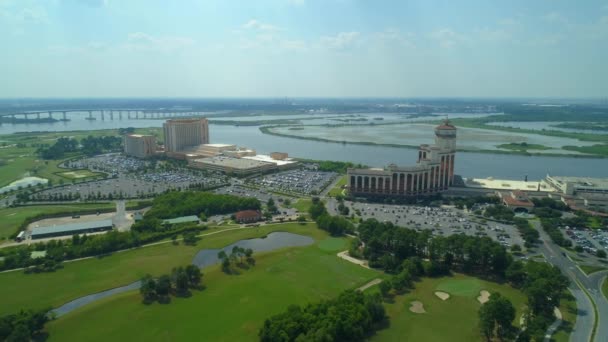 Luchtfoto Video Highway I10 Mississippi River Baton Rouge Louisiana — Stockvideo