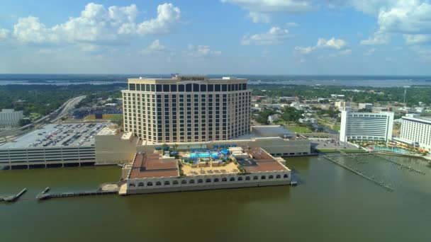 Mississippi Nehri Baton Rouge Louisiana Üzerinde Hava Video Otoyol I10 — Stok video