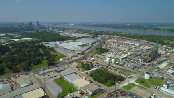 Luftbildautobahn I10 Über Dem Mississippi River Baton Rouge Louisiana — Stockvideo