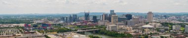 Hava dikişli görüntü Nashville Tennessee ve Cumberland nehri