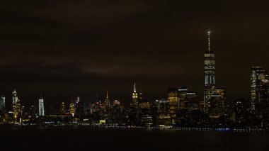 New York şehrinin hava gece fotoğraf gece