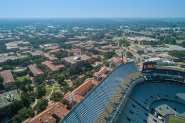 Aerial drone photo of LSU Louisiana State University clipart