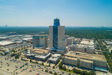 Hermann ağ geçidi Anıtı şehir bina Houston Texas hava fotoğrafı