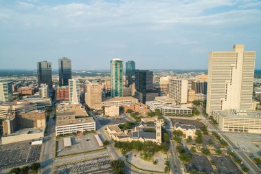 Aerial image of Downtown Fort Worth Texas USA clipart