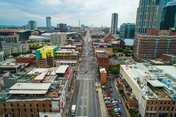 Antenn Drönare Bild Broadway Nashville Tennessee Usa — Stockfoto