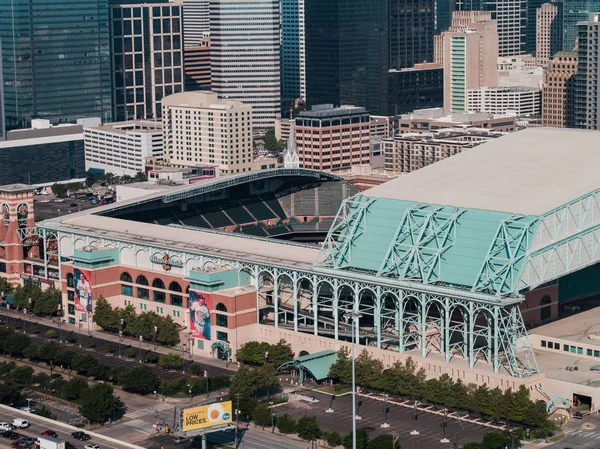 Immagine Aerea Del Drone Del Minute Maid Park Houston Texas — Foto Stock