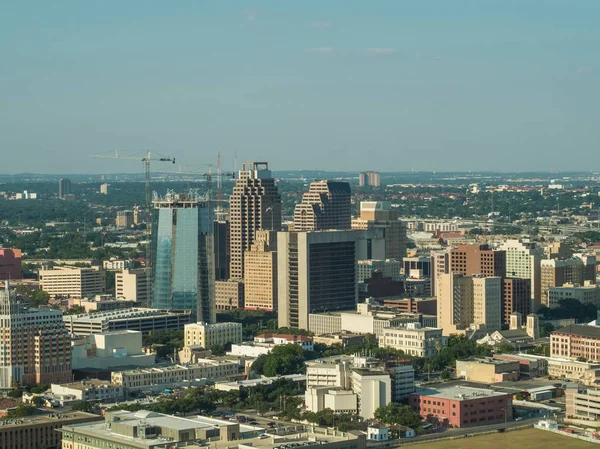 Luftbild Der Innenstadt Von San Antonio Texas Mit Neuen Baukränen — Stockfoto