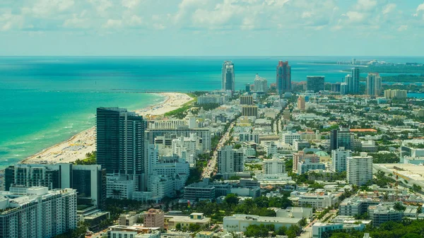 Aerial Drone Image Miami Beach Shot Telephoto Lens — Stock Photo, Image
